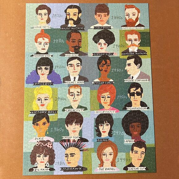 History of Hairdos 1870-1990 Galison Puzzle 1000 Pageboy-Pompadour-Mop Top-Shag - Picture 2 of 7
